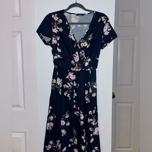 Floral Navy Blue Midi Dress Never Worn